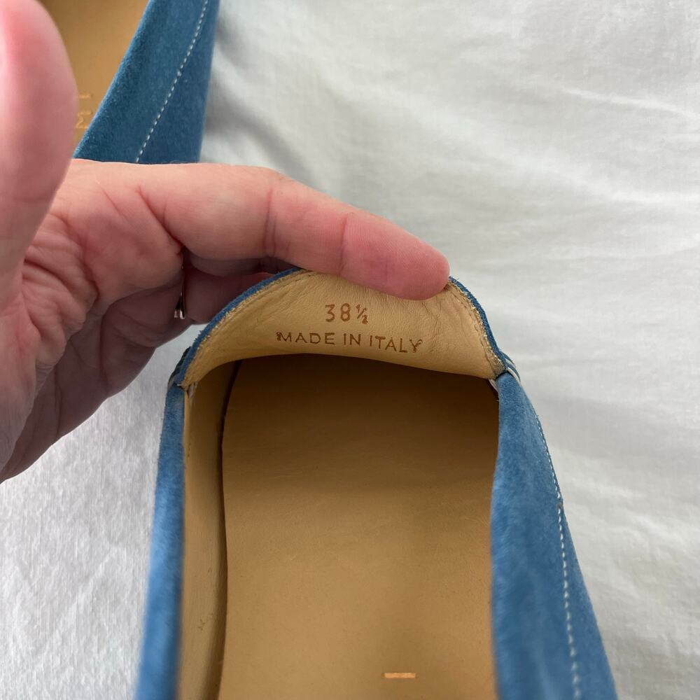 M. Gemi The Felize Suede Blue Moccasin Loafer Shoes Size 38.5 / US 8 - Picture 9 of 10
